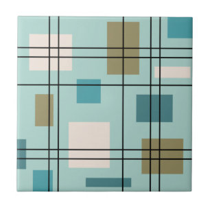Mid Century Modern Geometric 5 Tile