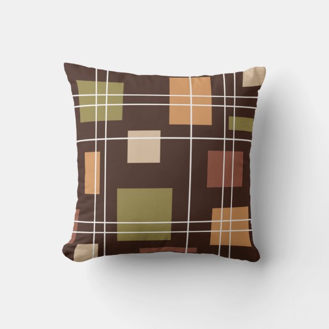 Mid Century Modern Geometric 6 Throw Pillow (Front)