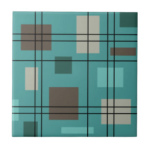 Mid Century Modern Geometric 8 Tile