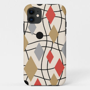 Mid Century Modern Geometric Abstract iPhone 11 Case