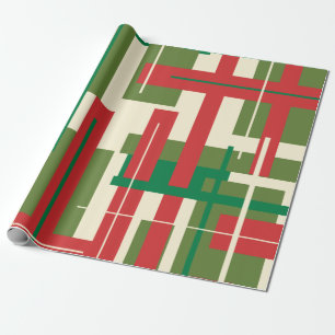 Mid-century Modern Geometric Abstract Christmas  Wrapping Paper