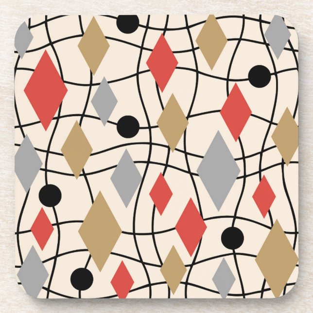 Mid Century Modern Geometric Abstract Coaster (Front)