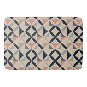 Mid Century Modern Geometric Abstract Pattern  Bath Mat