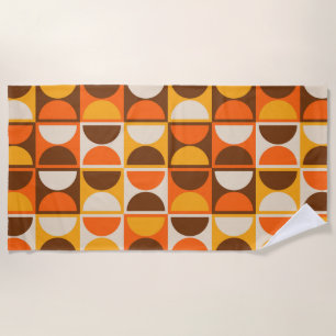 Mid Century Modern Geometric Abstract Pattern Beach Towel