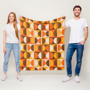 Mid Century Modern Geometric Abstract Pattern Fleece Blanket