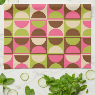 Mid Century Modern Geometric Abstract Pattern Kitchen Towel