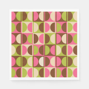 Mid Century Modern Geometric Abstract Pattern Napkin