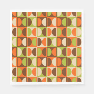 Mid Century Modern Geometric Abstract Pattern Napkin