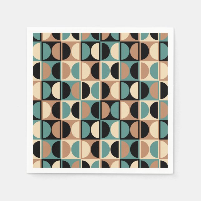 Mid Century Modern Geometric Abstract Pattern Napkin (Front)