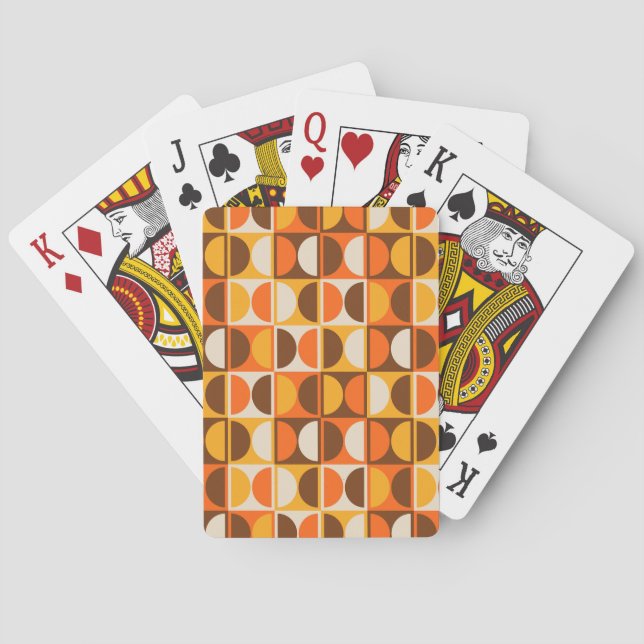 Mid Century Modern Geometric Abstract Pattern Playing Cards (Back)