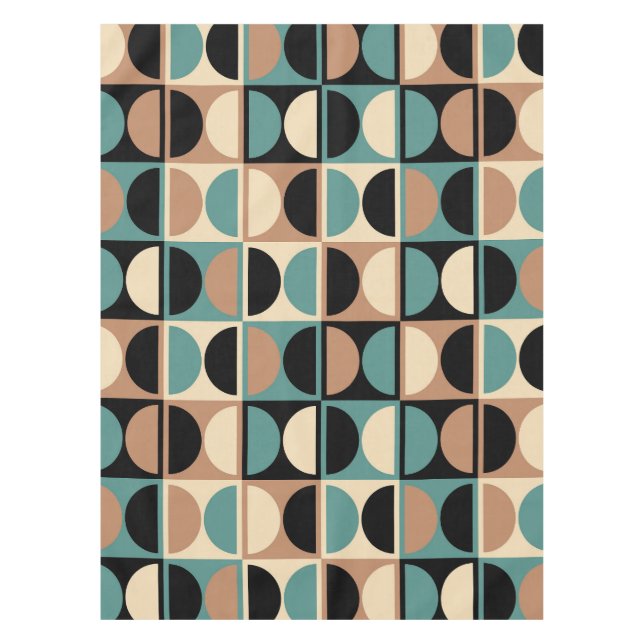 Mid Century Modern Geometric Abstract Pattern Tablecloth (Front)
