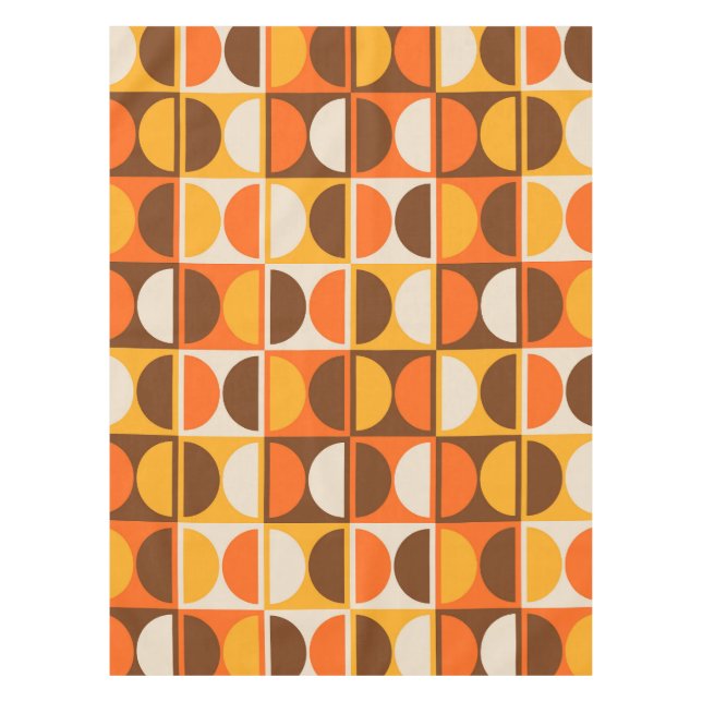 Mid Century Modern Geometric Abstract Pattern Tablecloth (Front)