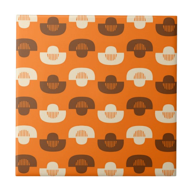 Mid Century Modern Geometric Abstract Pattern Tile (Front)