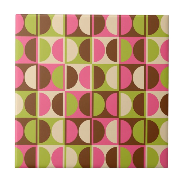 Mid Century Modern Geometric Abstract Pattern Tile (Front)