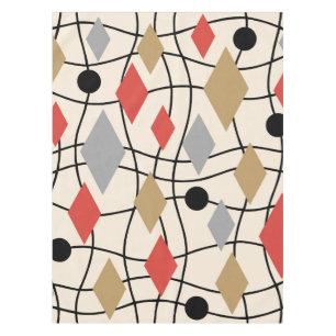 Mid Century Modern Geometric Abstract Tablecloth