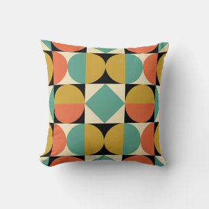 Mid Century Modern Geometric Abstract Throw Pillow