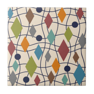Mid Century Modern Geometric Abstract Tile