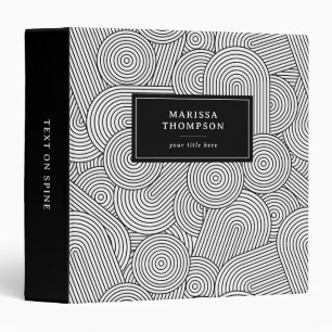 Mid Century Modern Geometric Arch Black White Binder