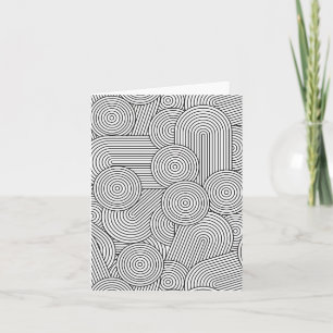 Mid Century Modern Geometric Arch Black White Card