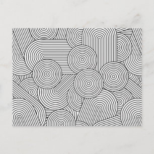 Mid Century Modern Geometric Arch Black White Holiday Postcard