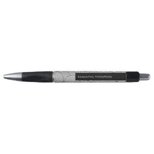 Mid Century Modern Geometric Arch Black White Pen