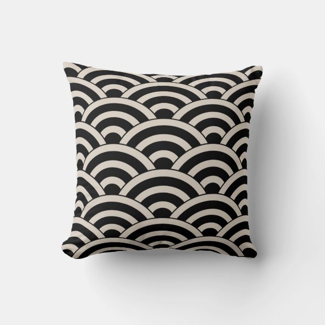 Mid Century Modern Geometric Arch Pattern Throw Pillow (Front)