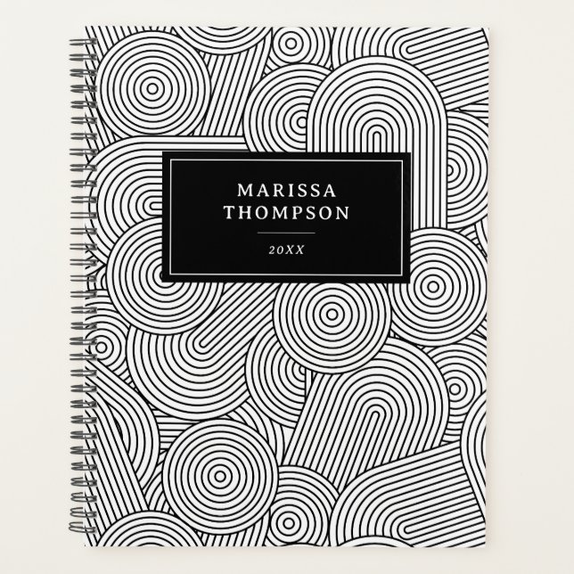 Mid Century Modern Geometric Black White (Devant)