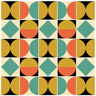 Mid Century Modern Geometric Border 2 Tile