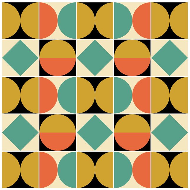 Mid Century Modern Geometric Border 2 Tile (Creator Uploaded)