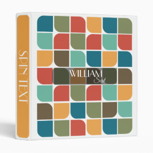 Mid century modern geometric Bright colors Binder