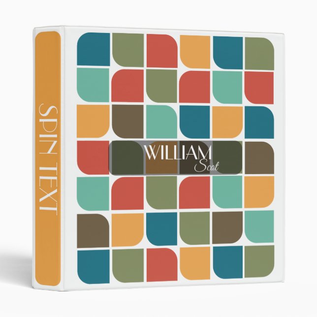 Mid century modern geometric | Bright colours Binder (Front/Spine)