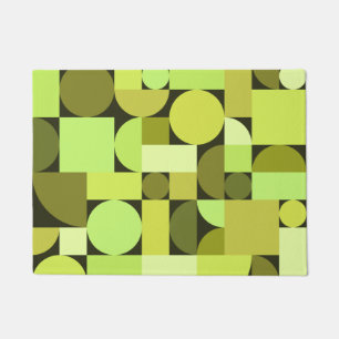 Mid Century Modern Geometric Chartreuse Doormat