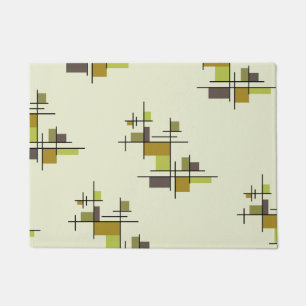 Mid Century Modern Geometric Chartreuse Doormat