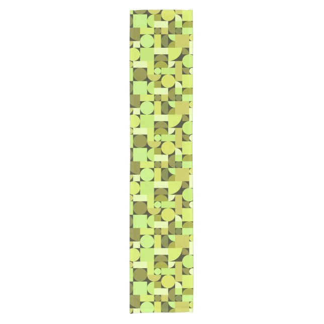 Mid Century Modern Geometric Chartreuse Short Table Runner (Front)