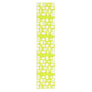 Mid Century Modern Geometric Chartreuse Short Table Runner