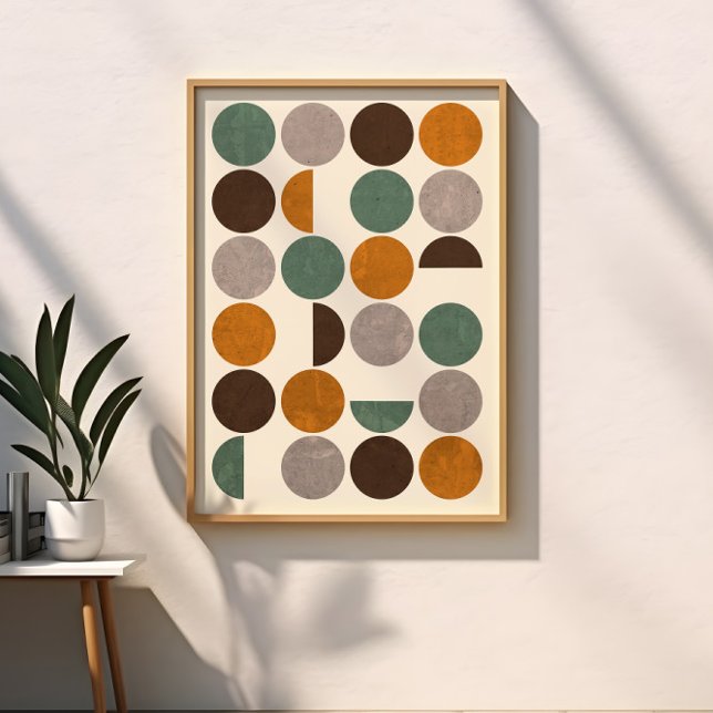 Mid Century Modern Geometric Circles Abstract  Poster (Creator Uploaded)
