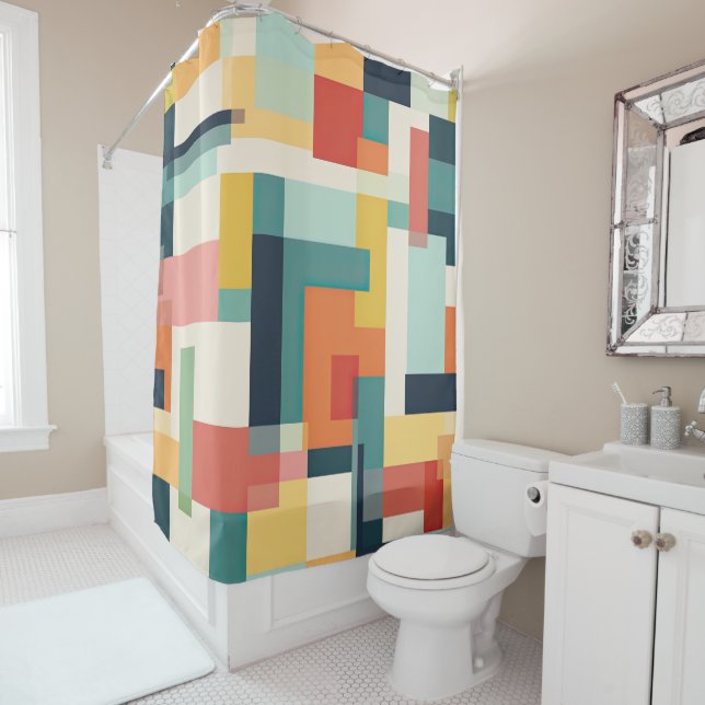 Mid Century Modern Geometric Colour Block (In Situ)