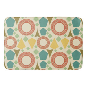 Mid Century Modern Geometric Colourful Bathmat