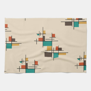 Mid Century Modern Geometric Colourful Kitchen Towel