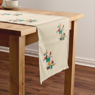 Mid Century Modern Geometric Colourful Short Table Runner