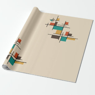 Mid Century Modern Geometric Colourful Wrapping Paper