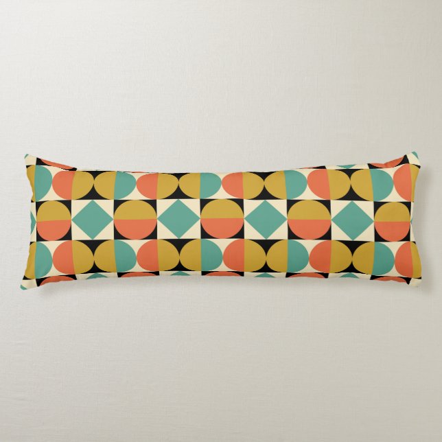 Mid Century Modern Geometric Design Body Pillow (Front)