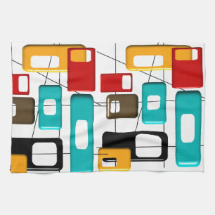 Mid-Century Modern Geometric Design Gifts Kitchen Towel