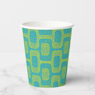 Mid-Century Modern Geometric Design Paper Cups