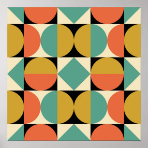 Mid Century Modern Geometric Design Poster