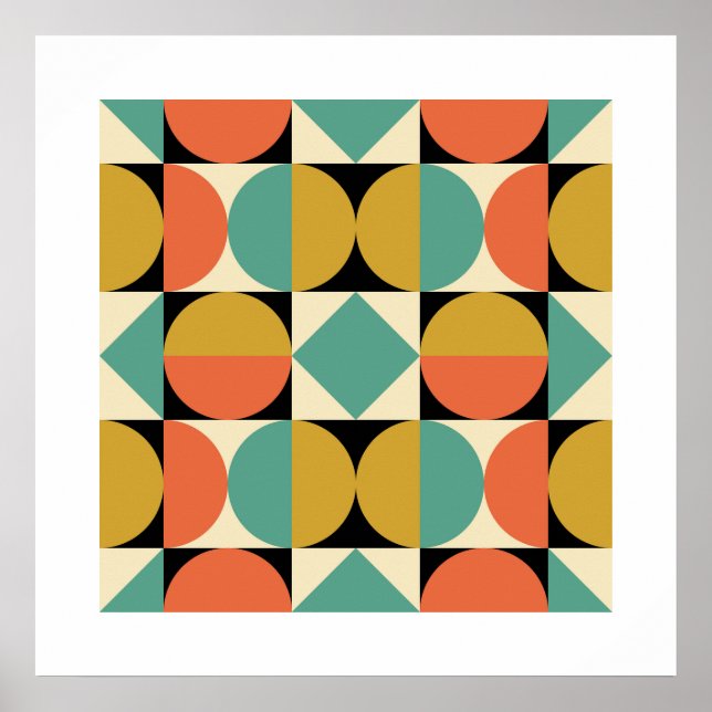 Mid Century Modern Geometric Design Poster (Front)