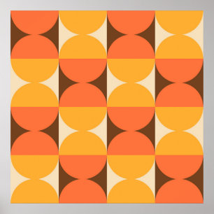 Mid Century Modern Geometric Design Poster