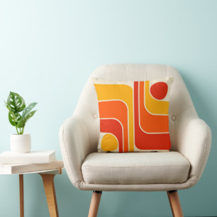 Mid Century Modern Geometric Design Throw Pillow