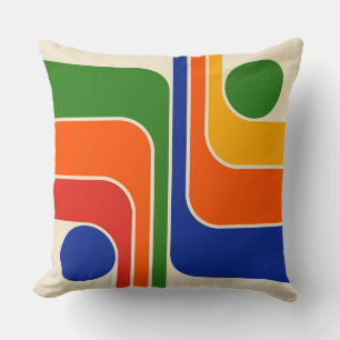 Mid Century Modern Geometric Design Throw Pillow