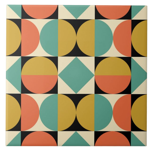 Mid Century Modern Geometric Design Tile (Front)
